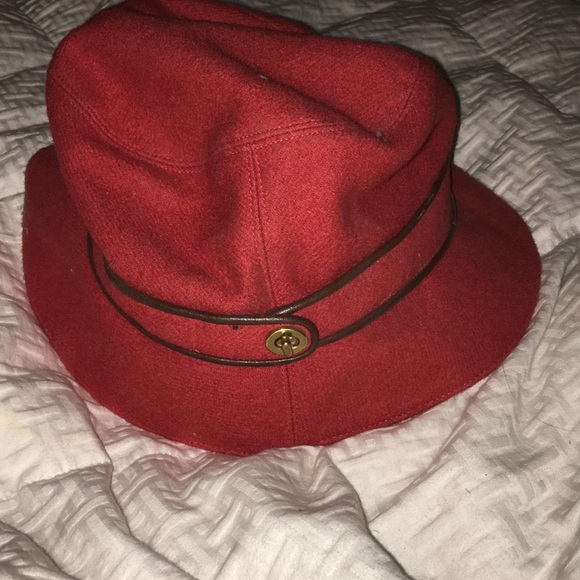 Coach exclusive vintage hat coral and brown - Picture 1 of 4